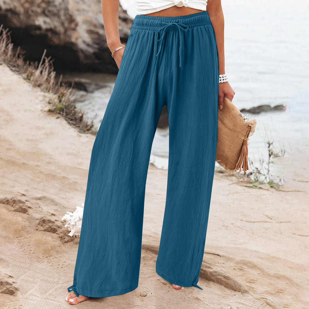 independent station  fashion cross-border hot selling export elastic casualpure colorpants loose pants