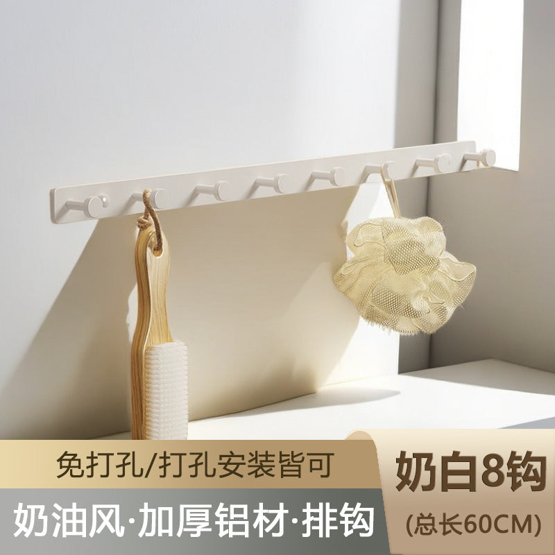 White hook, coat hook, entrance to the door, no punching in the entrance, storage hanger, key row hook storage rack on the wall