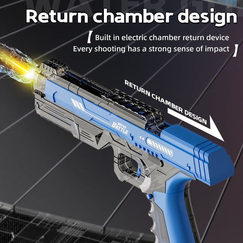 summernew arrival ice blade electric burst automatic water suction gun with light electric water gun outdoor kids toys