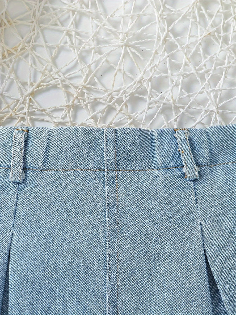 european and american style cross-border girls' denim washed mini skirt - big kids' skirt