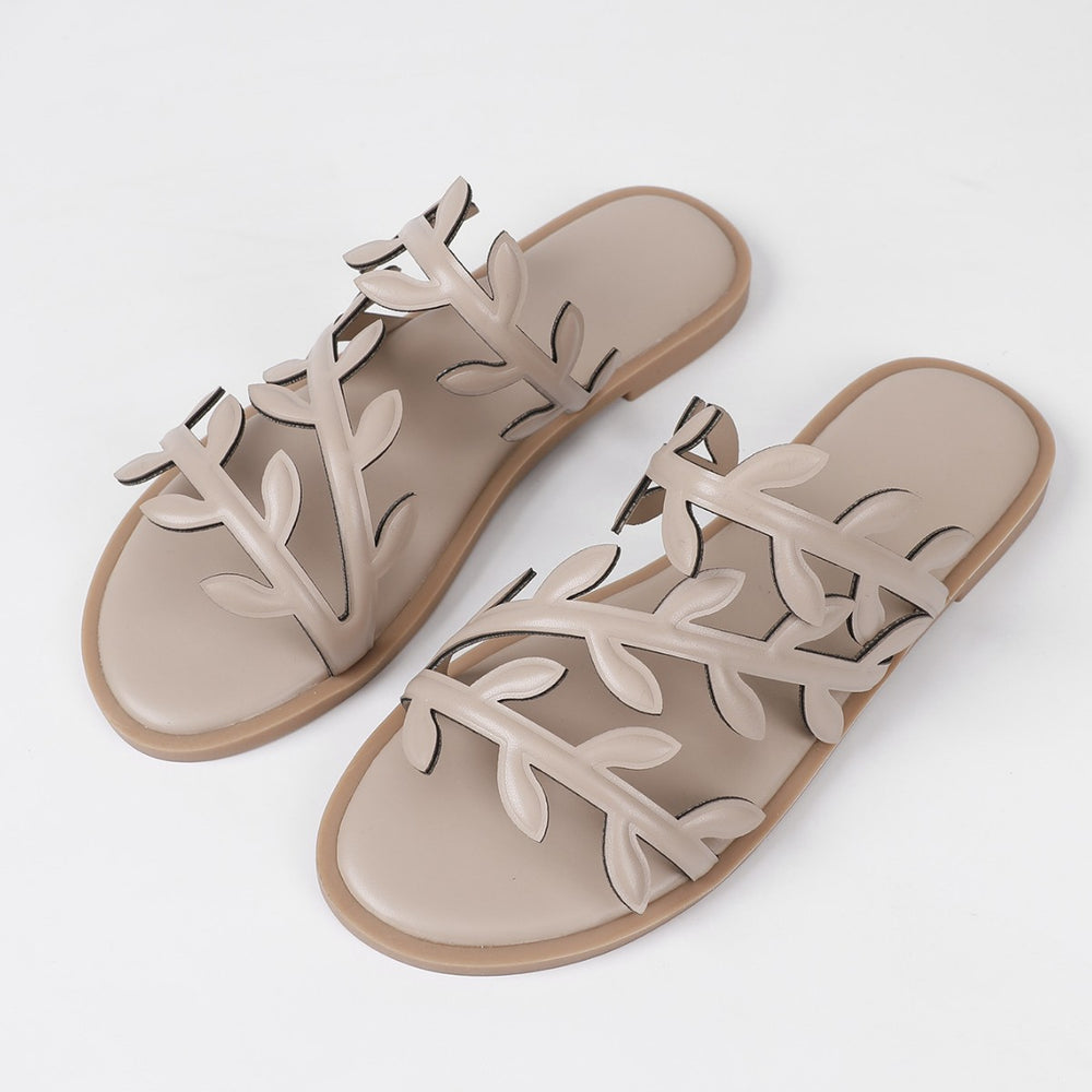 Leaf slippers women's summer outwear new arrivalpopulareasiest for match beach flip flops travel vacation flats sandals