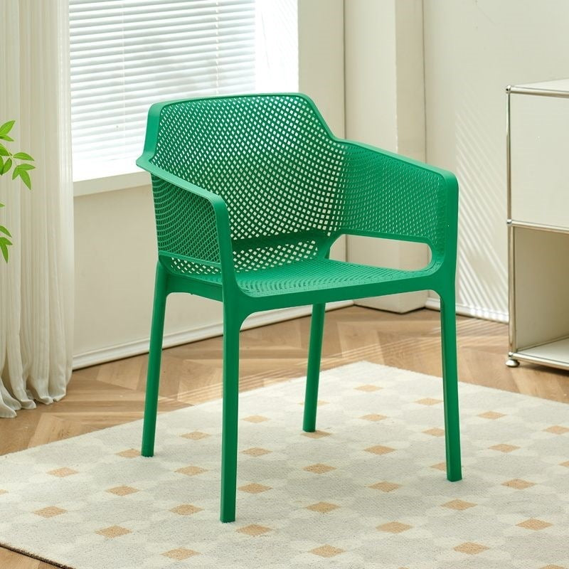 Plastic chair scandinavian dining chair for homethickenedcasual armrest courtyard outdoor backrest chair stool cut out dining table and chairs