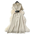 Frenchretropolo collar short-sleeved button cardiganknittingdress women's waist slimming look inner sweater skirt long skirt