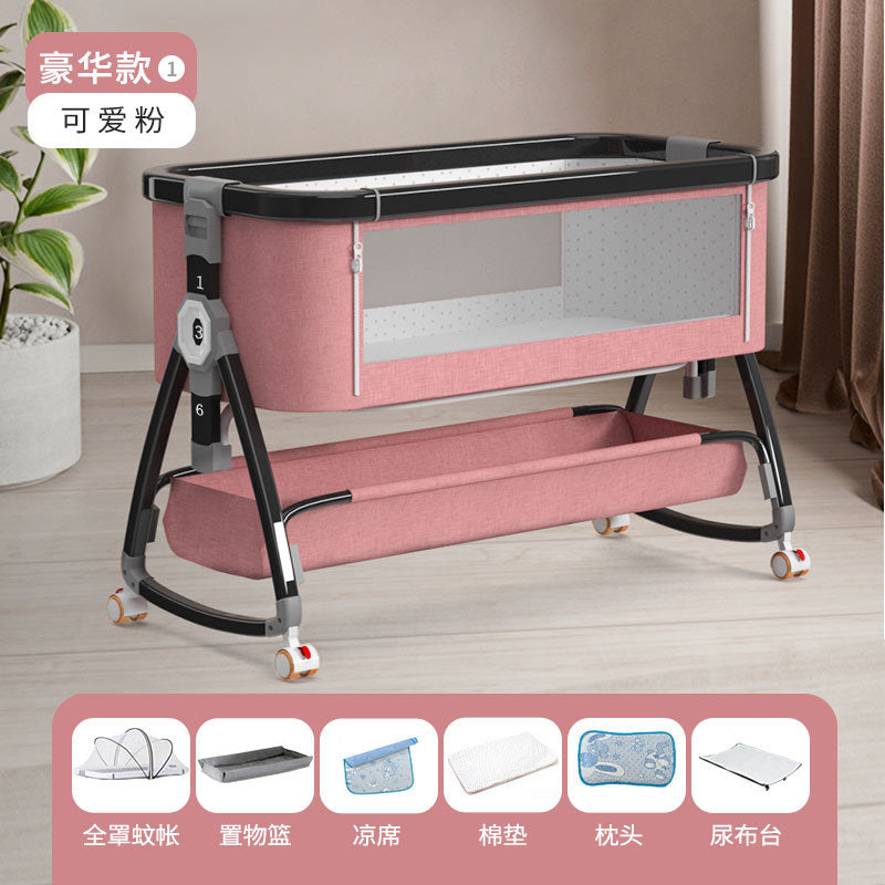 Aluminum alloy baby crib - portable, foldable, multi-functional bassinet - newborn splice bed