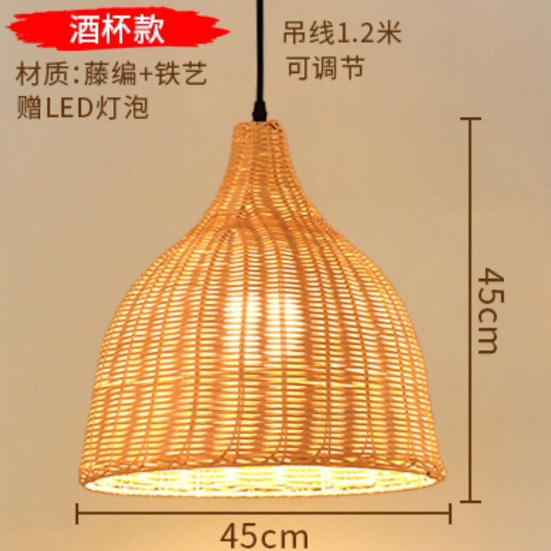 Japanese chandelier restaurant light tatami light new Chinese bamboo lamp zen light tea room light Chinese style bamboo art lighting