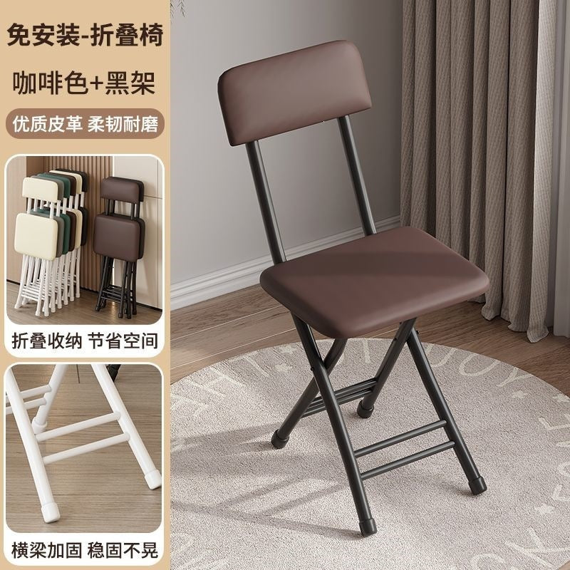 Foldable recliner foldable stool for home recliner lunch break foldable chair with backrest portable rental high round stool recliner