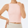 Jinke tight double-layer yoga vest sleeveless outweareasiest for matchcasual fitness wear running beautiful back sports tops