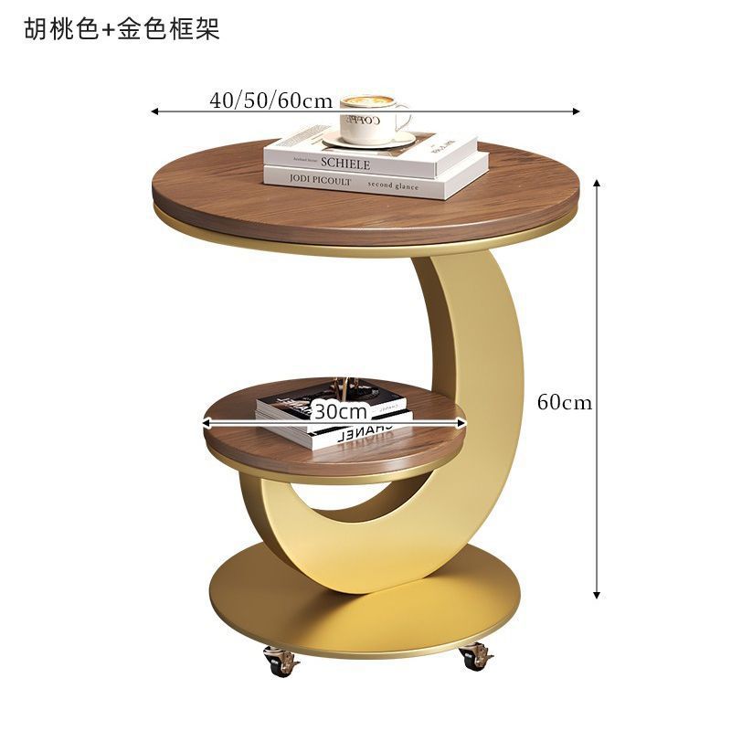 Sofa side table small coffee table living room modern italianaccessible luxury slate double layer round table corner table creative side table new arrival