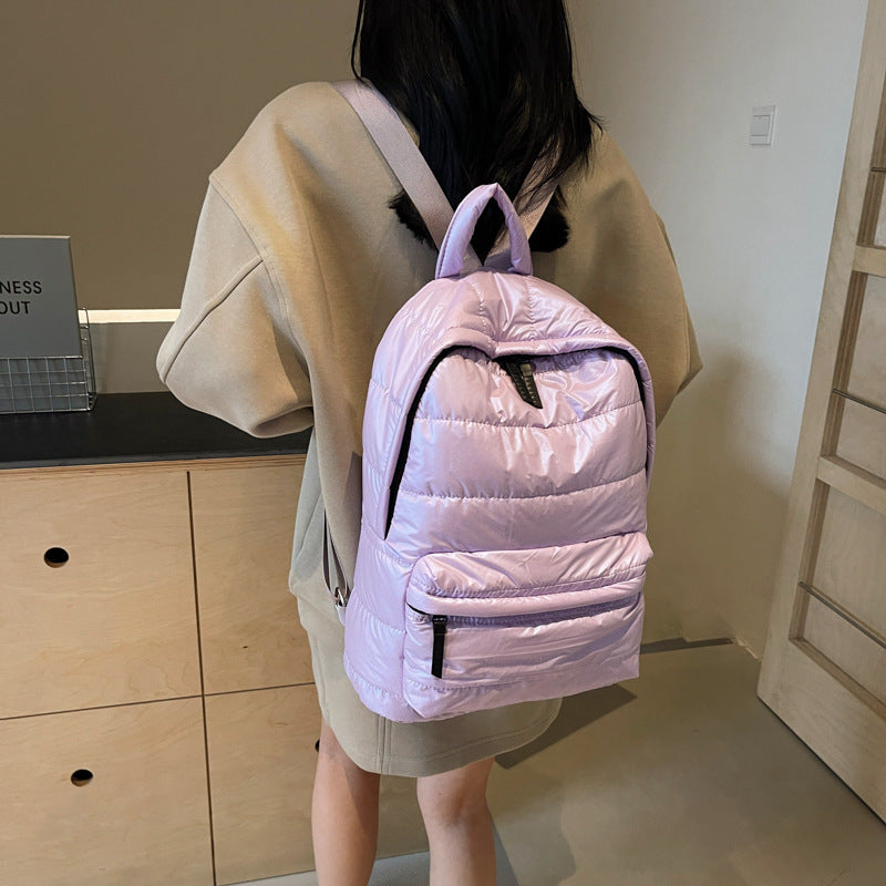 New popular cotton clothes backpack women's casual versatile space cotton backpack  wholesale large-capacity lightweight bag