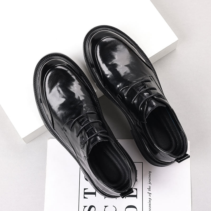 Genuine leather men's dress shoes - soft sole, soft upper, new business style, black, work, casual, wedding, groom shoes