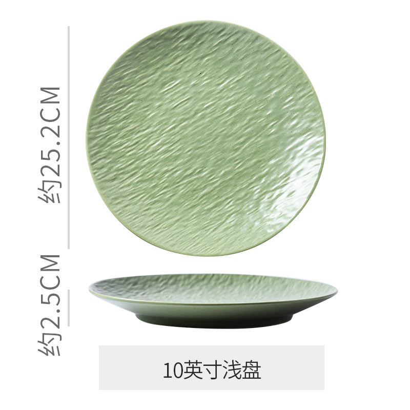Japanese retroclassy sense kiln transformed steak shallow plate restaurant hotel ceramic western food plate dessert pastry plate plate