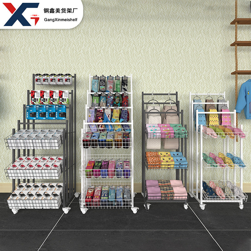 Shelf Mingchuang Umbrella Display Rack Folding Sun Umbrella General merchandise Mobile Wrought Iron Storage Display Rack