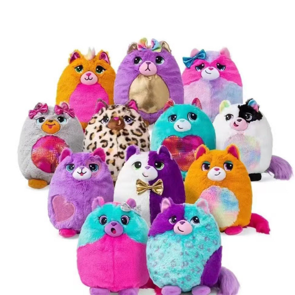 new arrival long-haired monster tail-up cat plush toy artificial cat blind box doll pendant kids gift