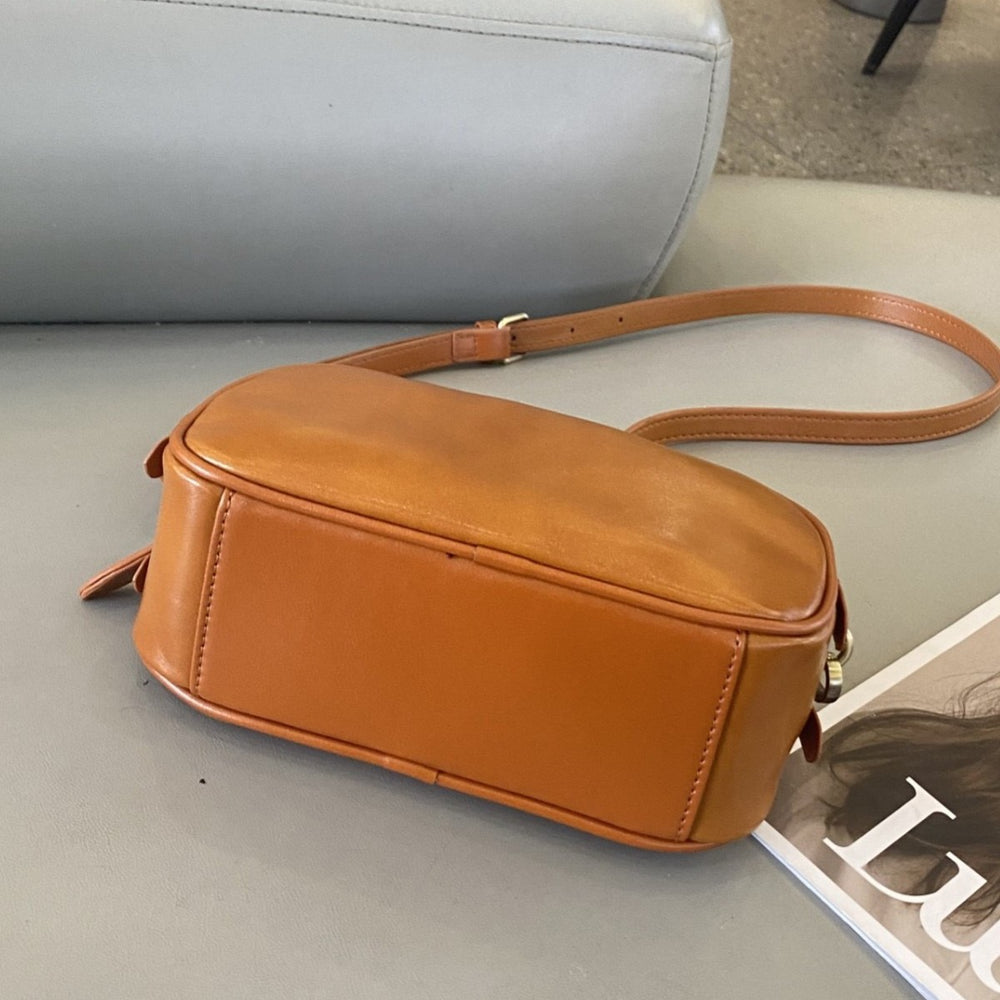 Genuine leather crossbody bag - 2024 spring/summer versatile fashion handbag - fresh & chic top grain cowhide premium small square bag