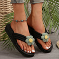 Trendy fashion flip-flops for women, spring/summer 2024, floral comfort beach sandals, thick sole slides, flat, plus size