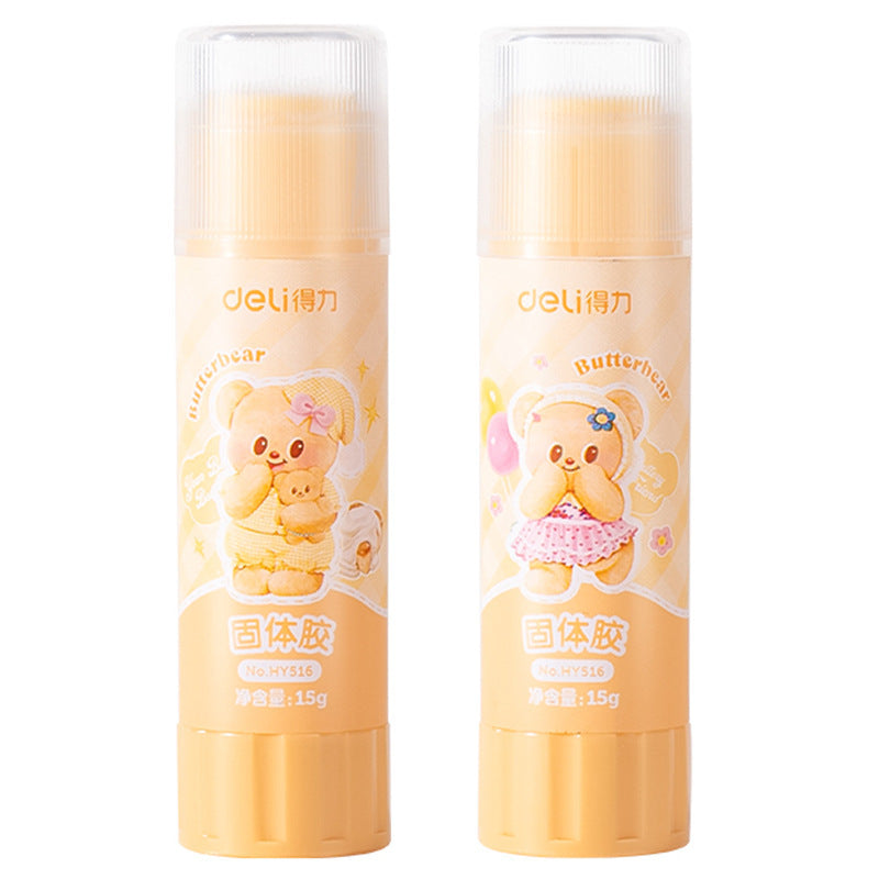 Deli butter bear solid glue student cartoon handmade glue high viscosity glue stick office solid glue wholesale