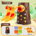 popular woodpecker toy fishing and insect catching mini game bird catching insect magnetic early education training educational toy