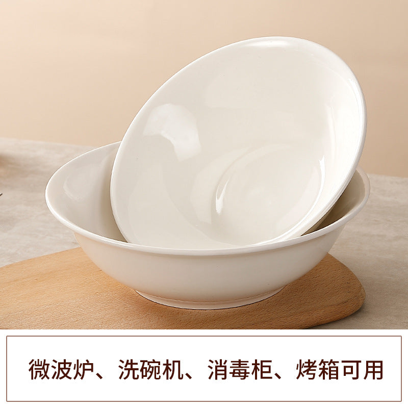 Wholesale pure white ceramic hat bowl for home soup bowl microwave oven can be used thickened oven mitts hotel processing lg