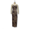 European and american women's clothing  summer new fashion printed slim-fit backless chain strap midi dress - wholesale from manufacturer