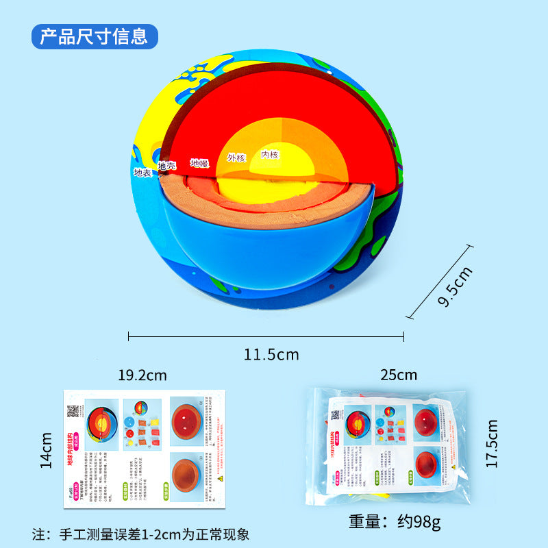 Science experiment DIY Earth's internal structure model Earth's core crust Earth's core Technology small production Children's handmade