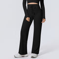 New arrival cross-border double-sided nylon high waist elastic loosecasual wide-leg nine-point pants running fitness yoga bottom pants