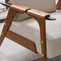Recliner white ash solid wood legs living room balcony bedroom for home rest nap lazy small sofa chair pony chair