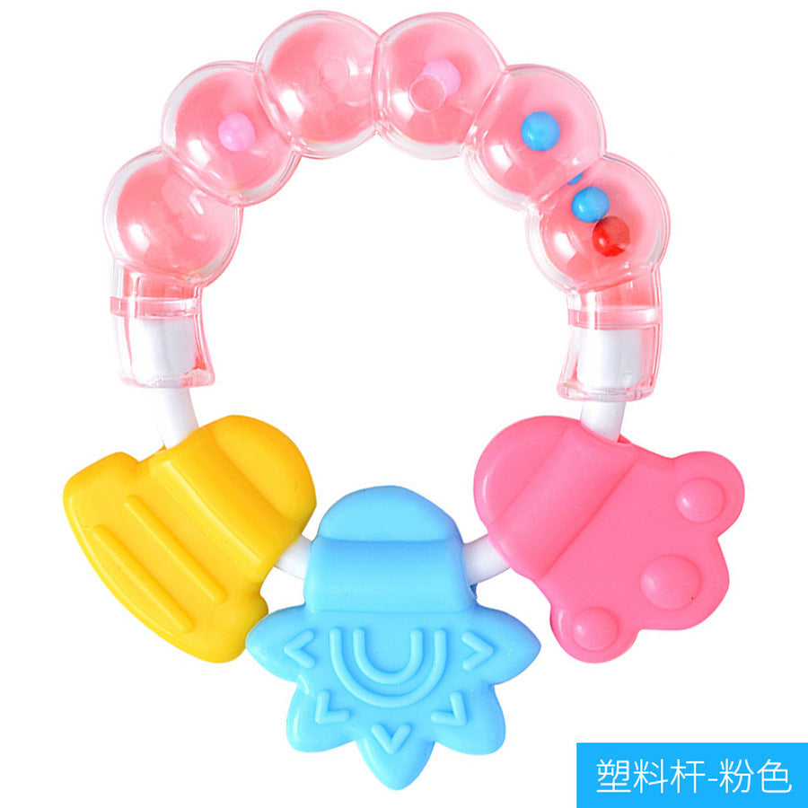English Card Baby Toothpaste Bite Music Baby Silicone Toothpaste Teeth Grinding Fixer with Rattle Sound Toothpaste