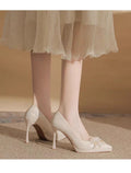 French crystal sequin wedding shoes high heels 2025 new pointed toe platform wedding shoes bridal stiletto pumps