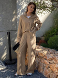 2025 amazon european and american women's clothing new autumn/winter sets spring ladies' button-down loose fashion casual two-piece outfit