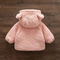 New girls' winter fleece-lined thickened fuzzy sweater, toddler cartoon rabbit cotton jacket, hooded baby girl padded coat - direct from the manufacturer