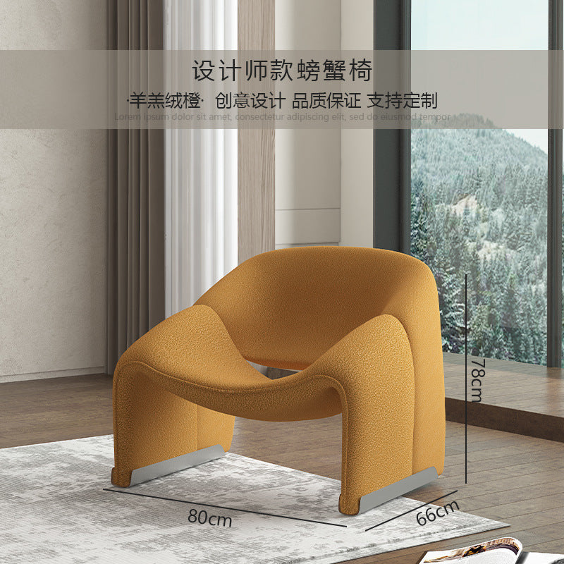 Nordic single sofa chair plaid crab chair small round table accessible luxurycasual casual chair modern creative popular single chair