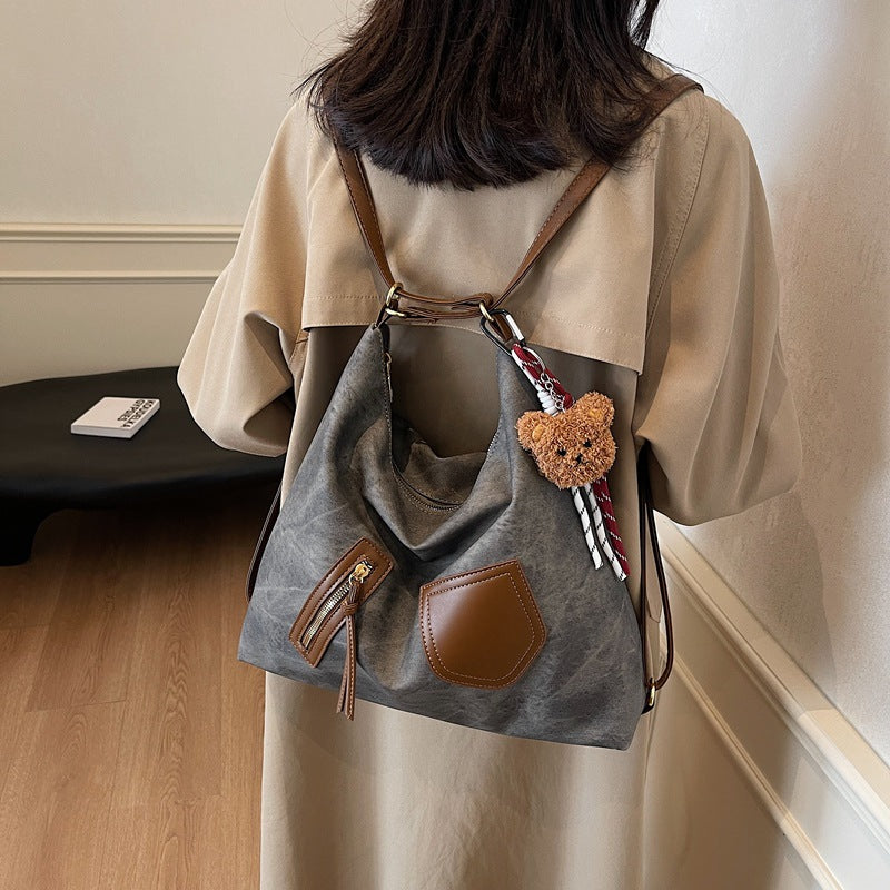 Cross-border high-end retro messenger bag women's 2025 autumn and winter casual versatile single shoulder large-capacity commuter tote bag