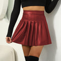 Pu pleated mini skirt - sexy club style women's skirt - cross-border women's fashion -  & independent store hot seller