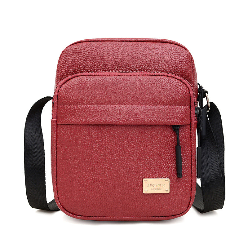 Simple soft leather texture messenger bag women's fashion retro versatile commuter small square bag layered storage going out shoulder bag