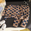 Autumn and winter kids' underwear set, baby lycra cotton thermal underwear, boys' and girls' base layer pajamas, loungewear, children's clothing