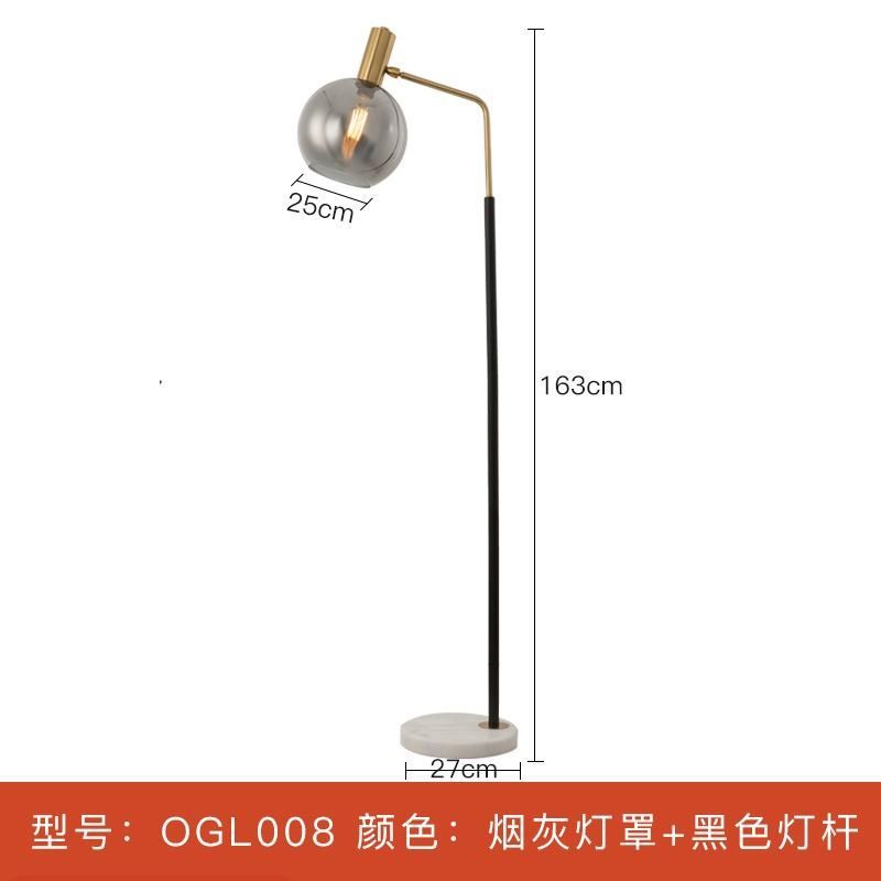American scandinaviancasual floor lamp living room sofa side bedroom bedside study light luxury glass reading vertical table lamp