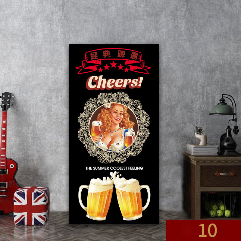 Bar wall decoration painting leisure bar pub box mural industrial style background wall beer KTV hanging painting