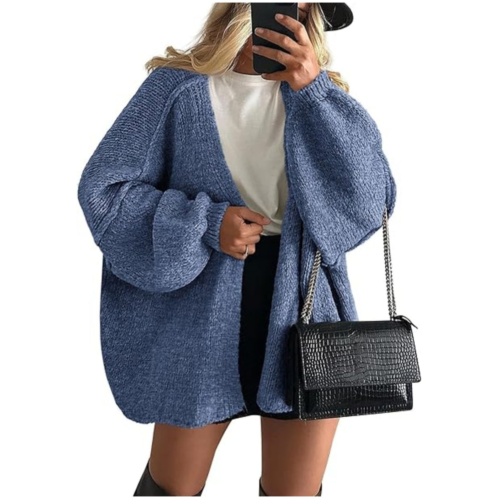2025 fall/winter new european and american cross-border commute women's knitted top, european and american casual sweater cardigan, loose fit open front