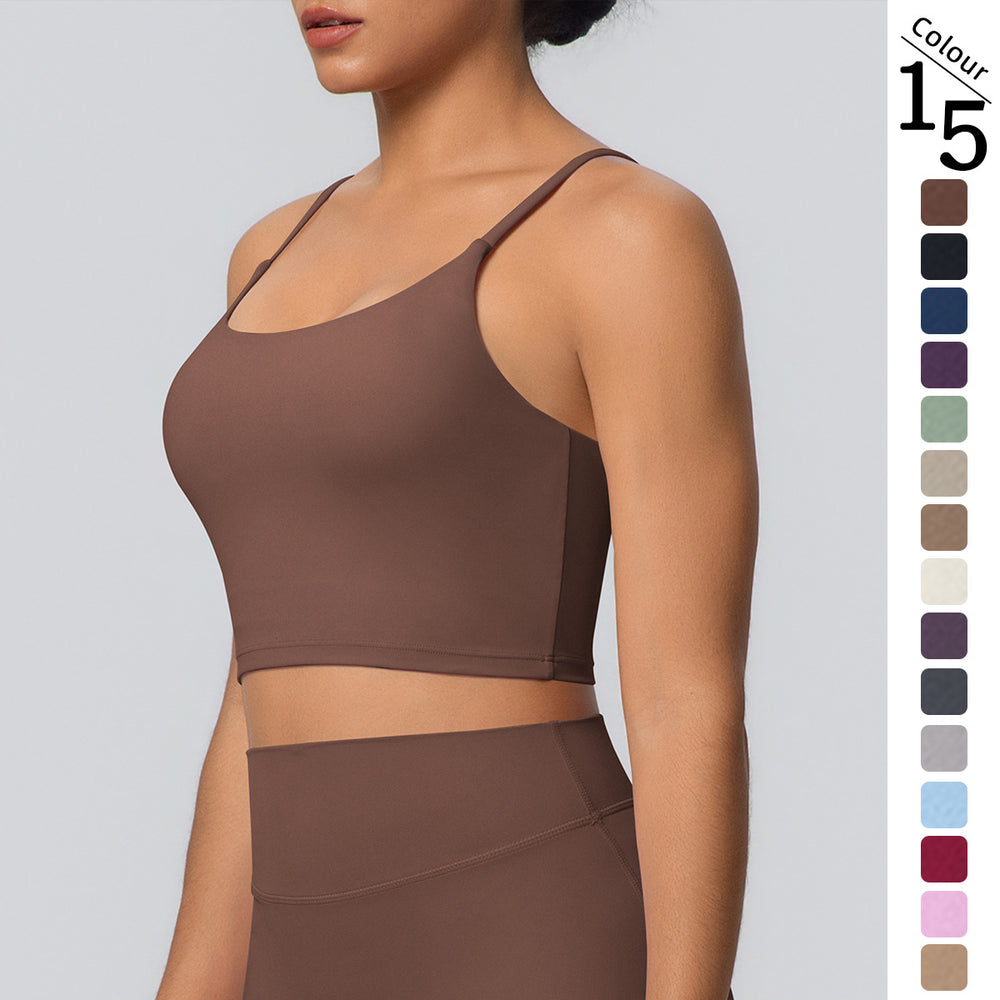 new arrival yoga tops sports intimates with chest pads thin straps beautiful back running fitness vest suspenders yoga clothes