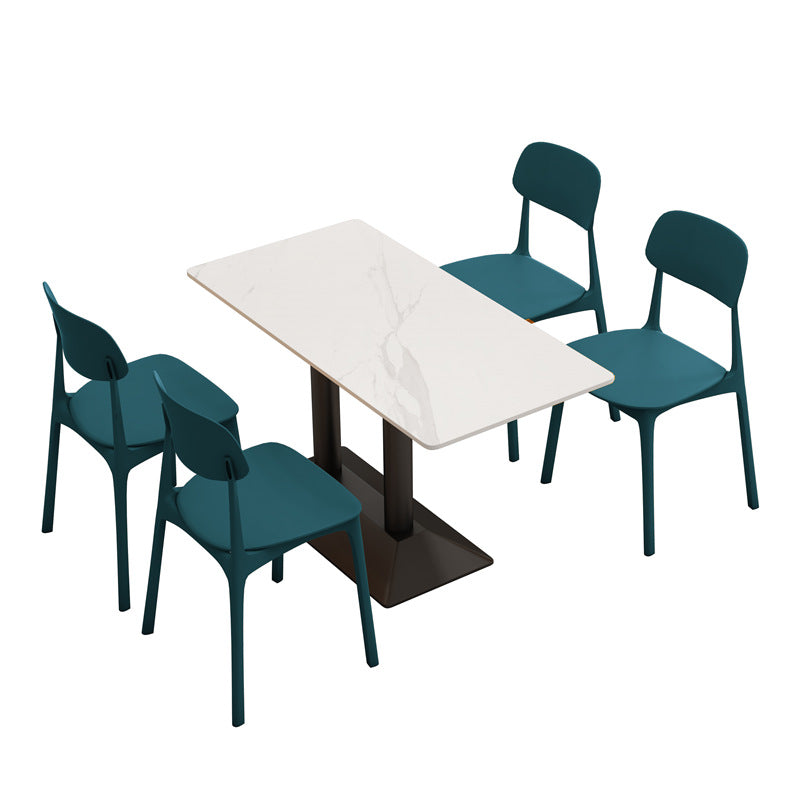 Company staff canteen dining table and chairs student canteen snack bar combination catering commercial 4 staff school restaurant