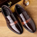 New men's slip-on low-cut patent leather dress shoes - british style glossy loafers, plus size available, formal & casual leather shoes