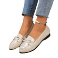 export british style women's leather loafers - new  collection, versatile flat heel, slip-on with bow detail, plus size available