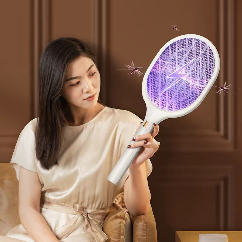 Electric mosquito swatter two-in-one rechargeable household mosquito killer lithium battery electric mosquito swatter mosquito killer lamp fly swatter one piece dropshipping