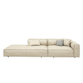 Foshan furniture factory personalized italian normcore tofu block sofa first layer genuine leather small apartment living room house straight row