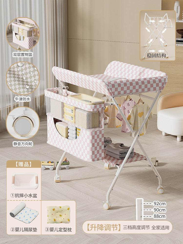 Newborn baby changing, bathing, massage, and touching table - multifunctional, portable, and foldable