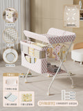 Pink [type a] thickened frame + double-layer storage basket + one-click folding + 3-level lifting + can hold a bathtub