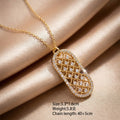 Personalized new copper inlaid zirconium full diamond geometric necklace for women classy sense of light luxury fashion non-fading best selling earring set