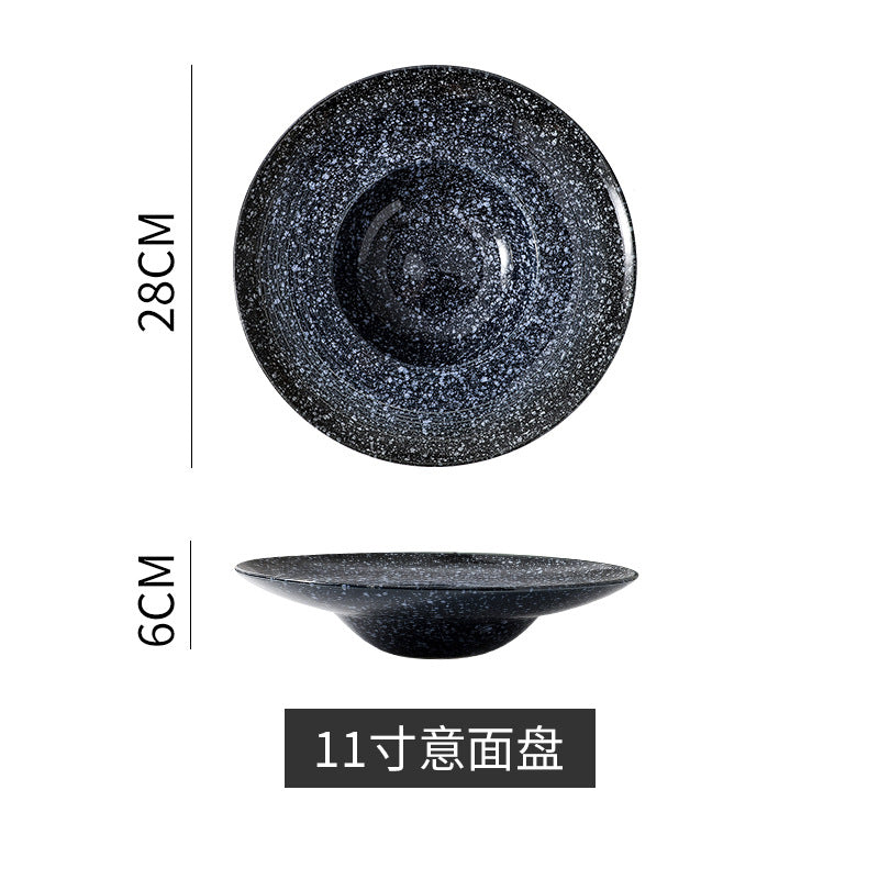 Japanese retro ceramic dinnerware creative straw hat plate - restaurant & hotel pasta plate, deep dish, dessert presentation, soup plate