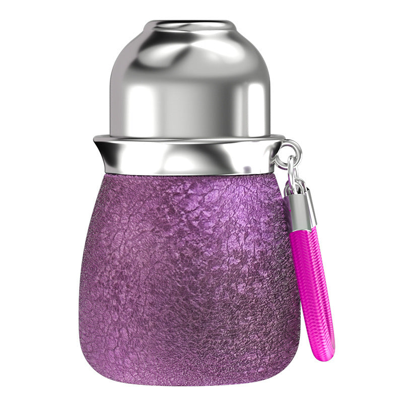 New titanium-coated gourd mug - stylish, pocket-sized insulated tumbler with carry strap for outdoor use - perfect for both men and women
