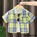 Kids' shirts: new  styles for boys - stylish cotton plaid shirts for spring and autumn. fashionable turn-down collar cardigans for toddlers and young children